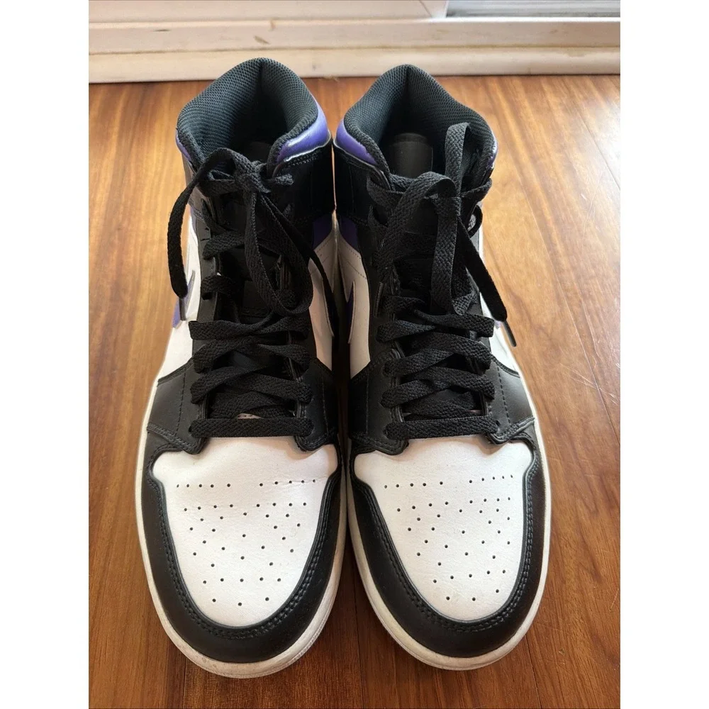 Air Jordan 1 MID Mens 11 Court Purple White Black
